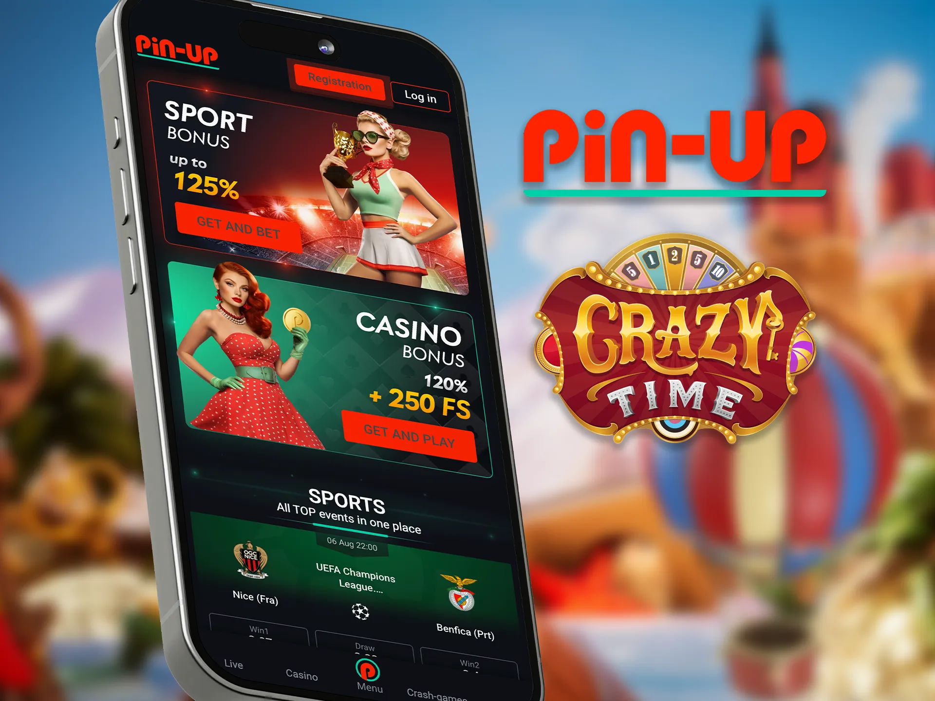 Discover Crazy Time on Pin-Up.