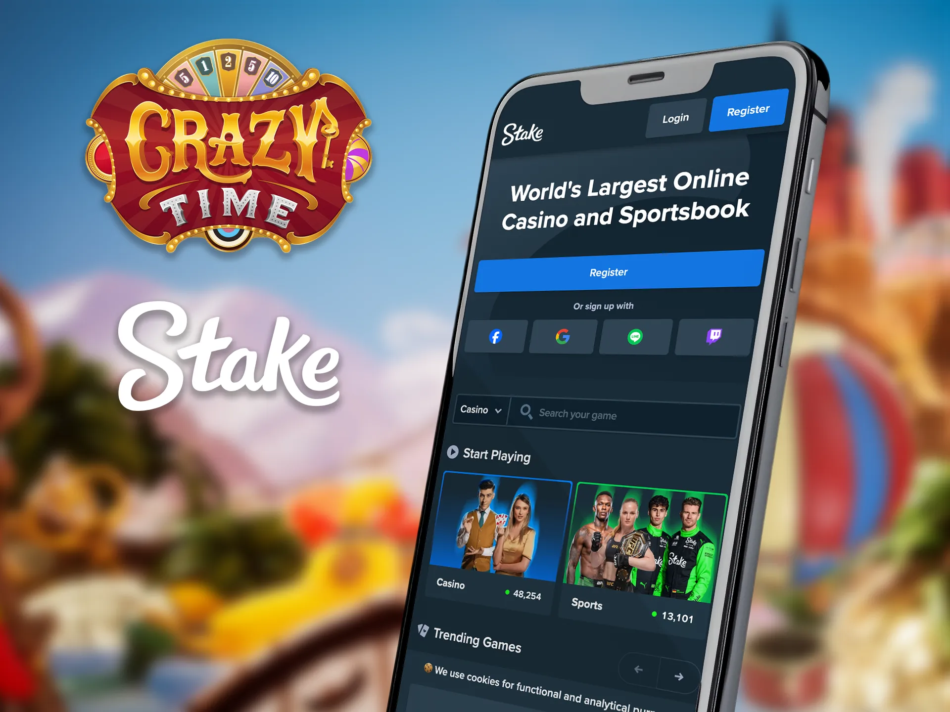Download the Stake app and immerse yourself in the exciting Crazy Time game on your mobile.